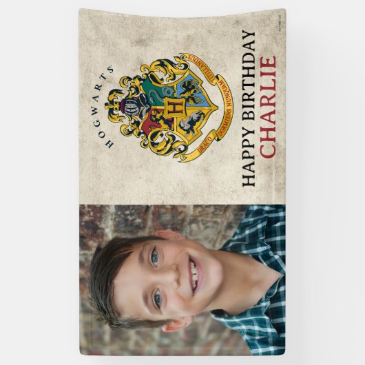 Harry Potter Hogwarts Crest Birthday Spandoek (Verticaal)