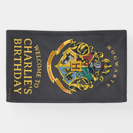 Harry Potter Hogwarts Crest Birthday Spandoek (Horizontaal)