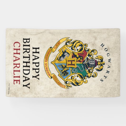 Harry Potter Hogwarts Crest Birthday Spandoek (Horizontaal)
