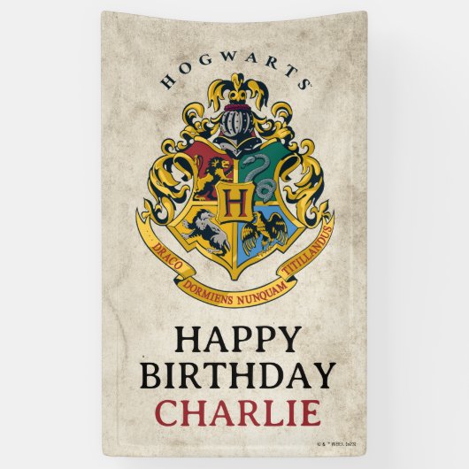 Harry Potter Hogwarts Crest Birthday Spandoek (Verticaal)