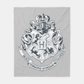 Harry Potter | Hogwarts Crest - Black and White Fleece Deken (Voorkant)
