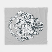 Harry Potter | Hogwarts Crest - Black and White Fleece Deken (Voorkant (Horizontaal))
