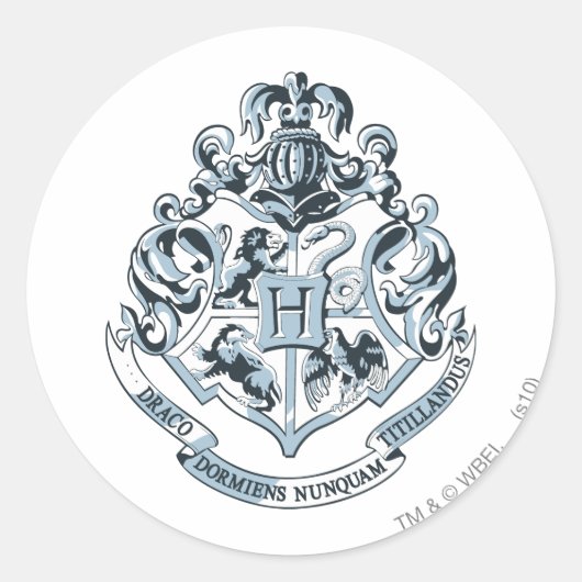 Harry Potter | Hogwarts Crest - blauw Ronde Sticker (Voorkant)