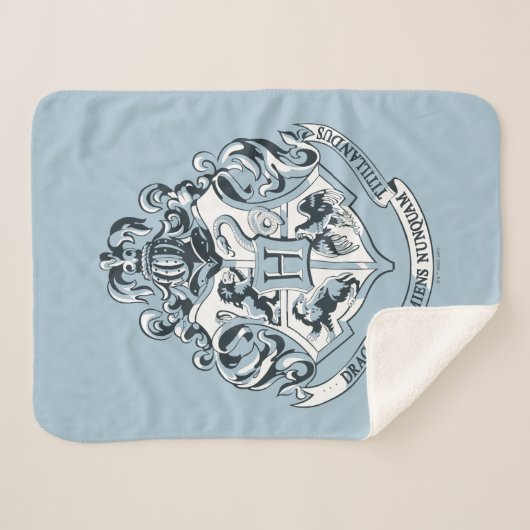 Harry Potter | Hogwarts Crest - blauw Sherpa Deken (Voorkant (horizontaal))