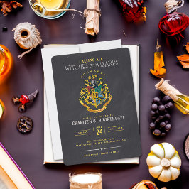 Harry Potter Hogwarts Crest Chalkboard Birthday Kaart