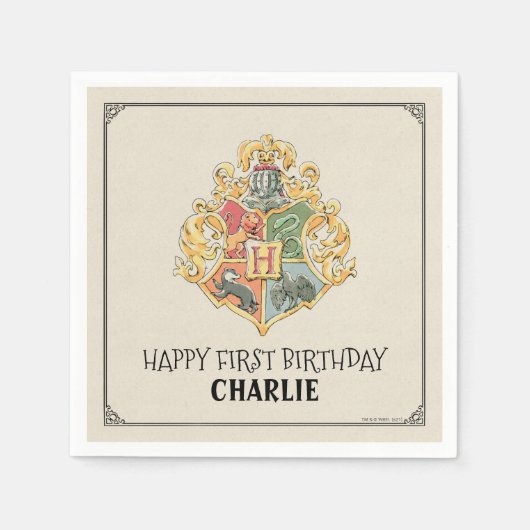 Harry Potter Hogwarts Crest First Birthday Servet (Voorkant)