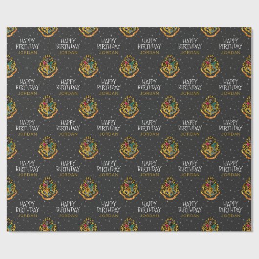 Harry Potter | Hogwarts Crest - Happy Birthday Cadeaupapier (Vlak)