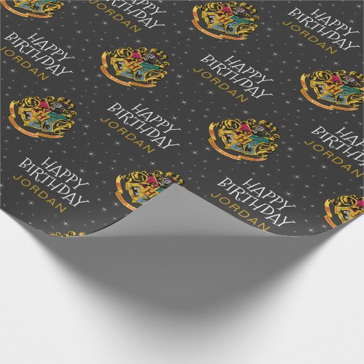 Harry Potter | Hogwarts Crest - Happy Birthday Cadeaupapier (Hoek)