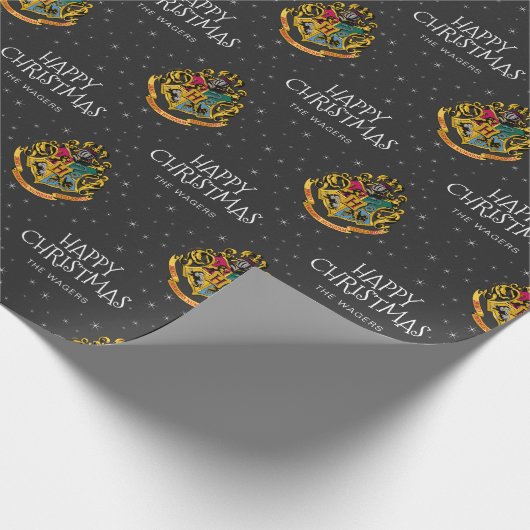 Harry Potter | Hogwarts Crest - Happy Kerstmis Cadeaupapier (Hoek)