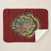 Harry Potter | Hogwarts Crest Sherpa Deken (Voorkant (horizontaal))