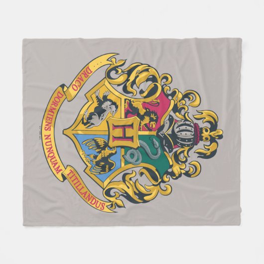 Harry Potter | Hogwarts Crest - Volledige kleur Fleece Deken (Voorkant (Horizontaal))