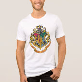 Harry Potter| Hogwarts Crest - Volledige kleur Tri-Blend Shirt (Voorkant)