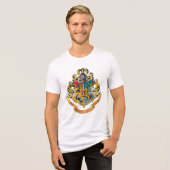 Harry Potter| Hogwarts Crest - Volledige kleur Tri-Blend Shirt (Voorkant volledig)