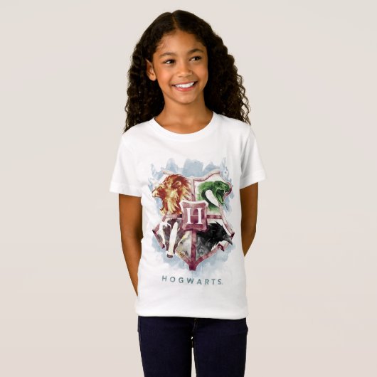 Harry Potter | HOGWARTS™ Crest Watercolor T-shirt (Voorkant volledig)