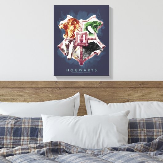 Harry Potter | HOGWARTS™ Crest Waterverf Canvas Afdruk (Insitu (Slaapkamer))