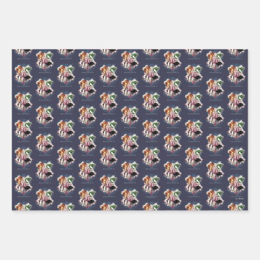 Harry Potter | HOGWARTS™ Crest Waterverf Inpakpapier Vel (Voorkant)