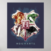 Harry Potter | HOGWARTS™ Crest Waterverf Poster (Voorkant)