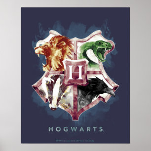 Harry Potter   HOGWARTS™ Crest Waterverf Poster