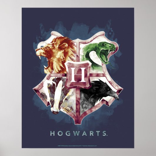 Harry Potter | HOGWARTS™ Crest Waterverf Poster (Voorkant)