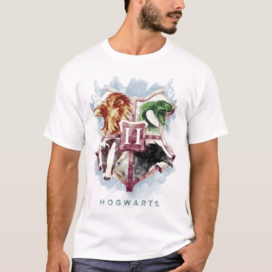 Harry Potter | HOGWARTS™ Crest Waterverf T-shirt (Voorkant)