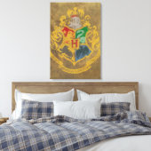 Harry Potter | Hogwarts Crest - zwart en wit Canvas Afdruk (Insitu (Slaapkamer))