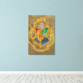 Harry Potter | Hogwarts Crest - zwart en wit Canvas Afdruk (Insitu (Houten vloer))