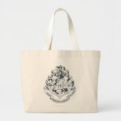 Harry Potter | Hogwarts Crest - zwart en wit Grote Tote Bag (Voorkant)