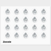 Harry Potter| Hogwarts Crest - Zwart en wit Ronde Sticker (Vel)
