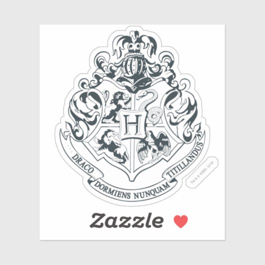 Harry Potter| Hogwarts Crest - Zwart en wit Sticker (Vel)