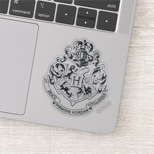 Harry Potter| Hogwarts Crest - Zwart en wit Sticker (Detail)