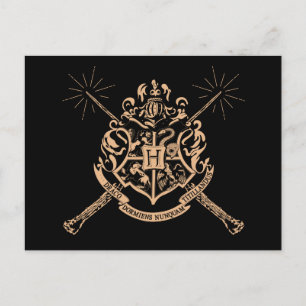 Harry Potter Hogwarts Crossed Wands Crest Briefkaart