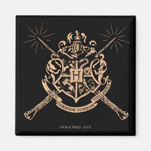 Harry Potter   Hogwarts Crossed Wands Crest Magneet