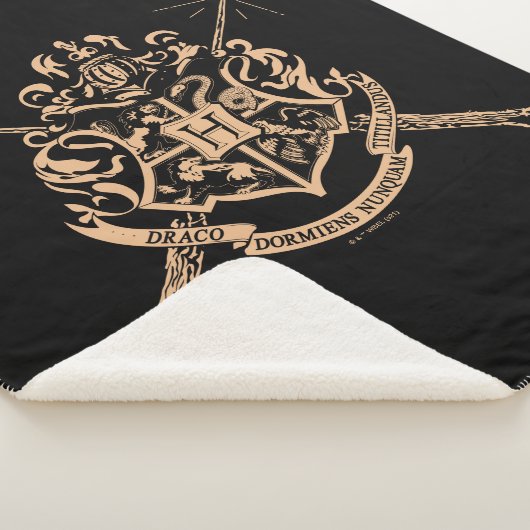 Harry Potter | Hogwarts Crossed Wands Crest Sherpa Deken (3/4)