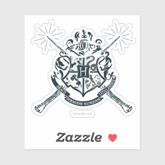 Harry Potter | Hogwarts Crossed Wands Crest Sticker (Vel)