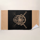 Harry Potter | Hogwarts Crossed Wands Crest Strandlaken (Voorkant)