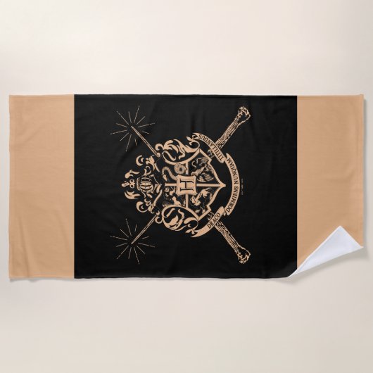 Harry Potter | Hogwarts Crossed Wands Crest Strandlaken (Voorkant)