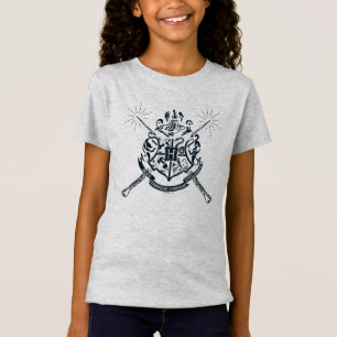 Harry Potter Hogwarts Crossed Wands Crest T-shirt