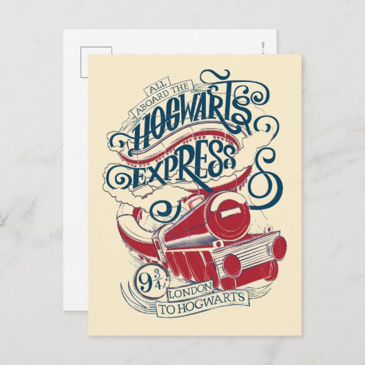 Harry Potter | Hogwarts Express Typografie Briefkaart (Voorkant / Achterkant)