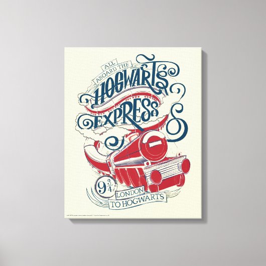 Harry Potter | Hogwarts Express Typografie Canvas Afdruk (Voorkant)
