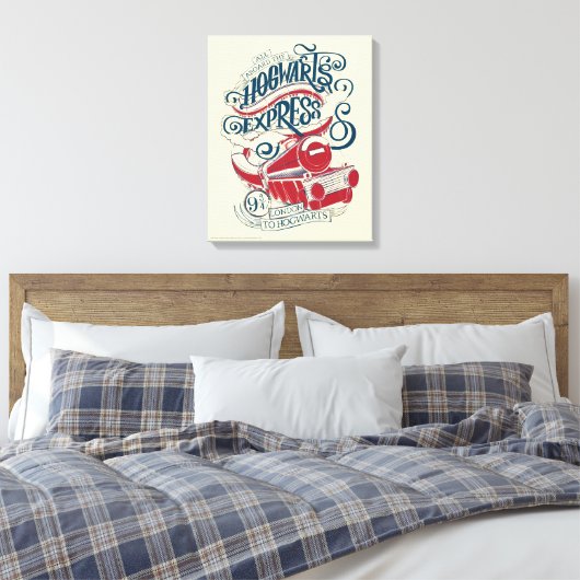 Harry Potter | Hogwarts Express Typografie Canvas Afdruk (Insitu (Slaapkamer))