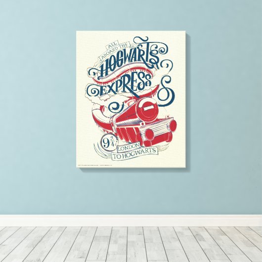 Harry Potter | Hogwarts Express Typografie Canvas Afdruk (Insitu (Houten vloer))
