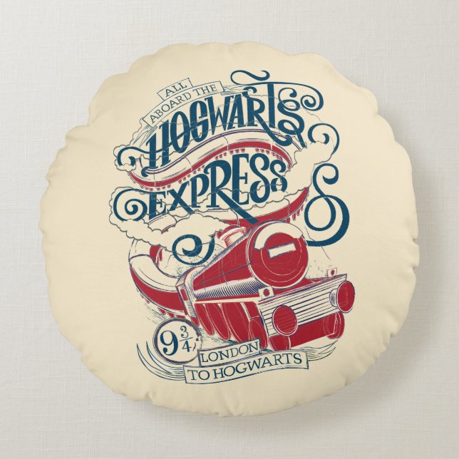 Harry Potter | Hogwarts Express Typografie Rond Kussen (Voorkant)