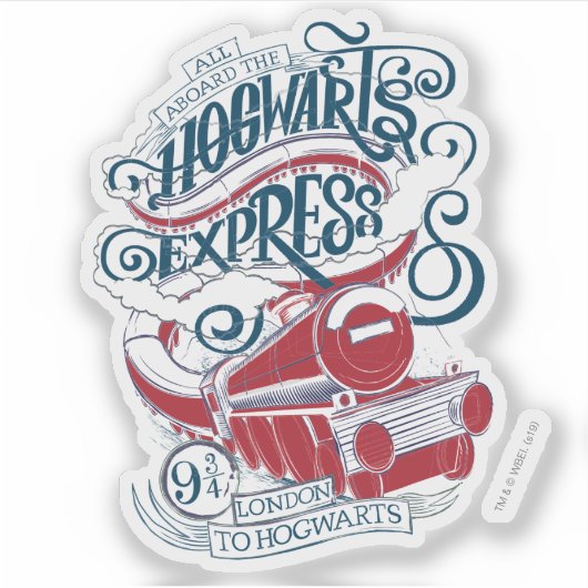 Harry Potter | Hogwarts Express Typografie Sticker (Voorkant)