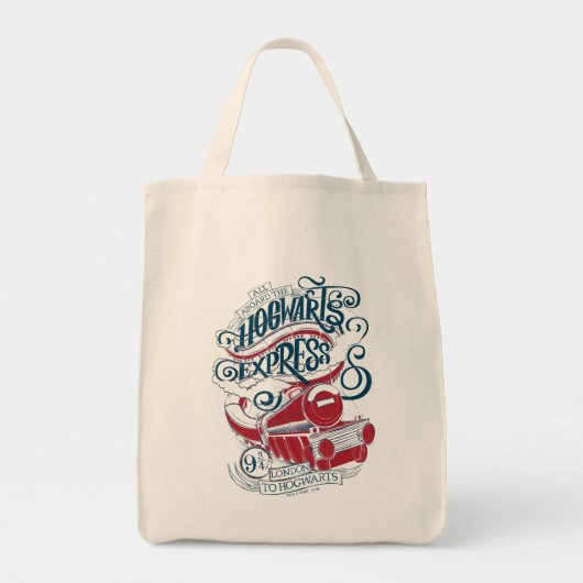Harry Potter | Hogwarts Express Typografie Tote Bag (Voorkant)