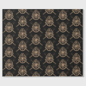 Harry Potter | Hogwarts Gekruiste Toverstokken Wap Cadeaupapier (Vlak)