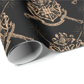 Harry Potter | Hogwarts Gekruiste Toverstokken Wap Cadeaupapier (Rol Hoek)