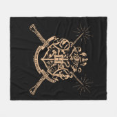 Harry Potter | Hogwarts gekruiste toverstokken wap Fleece Deken (Voorkant (Horizontaal))