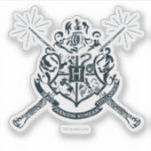 Harry Potter | Hogwarts Gekruiste Toverstokken Wap Sticker (Voorkant)