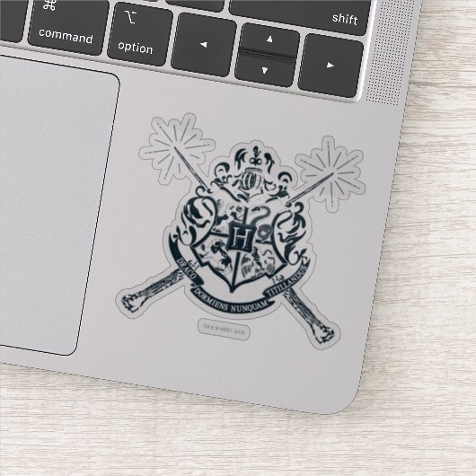 Harry Potter | Hogwarts Gekruiste Toverstokken Wap Sticker (Detail)
