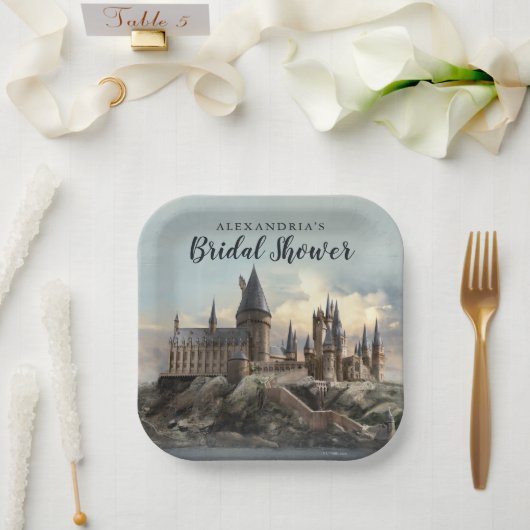 Harry Potter | Hogwarts Kasteel Bruidsfeest Papieren Bordje (Huwelijk)